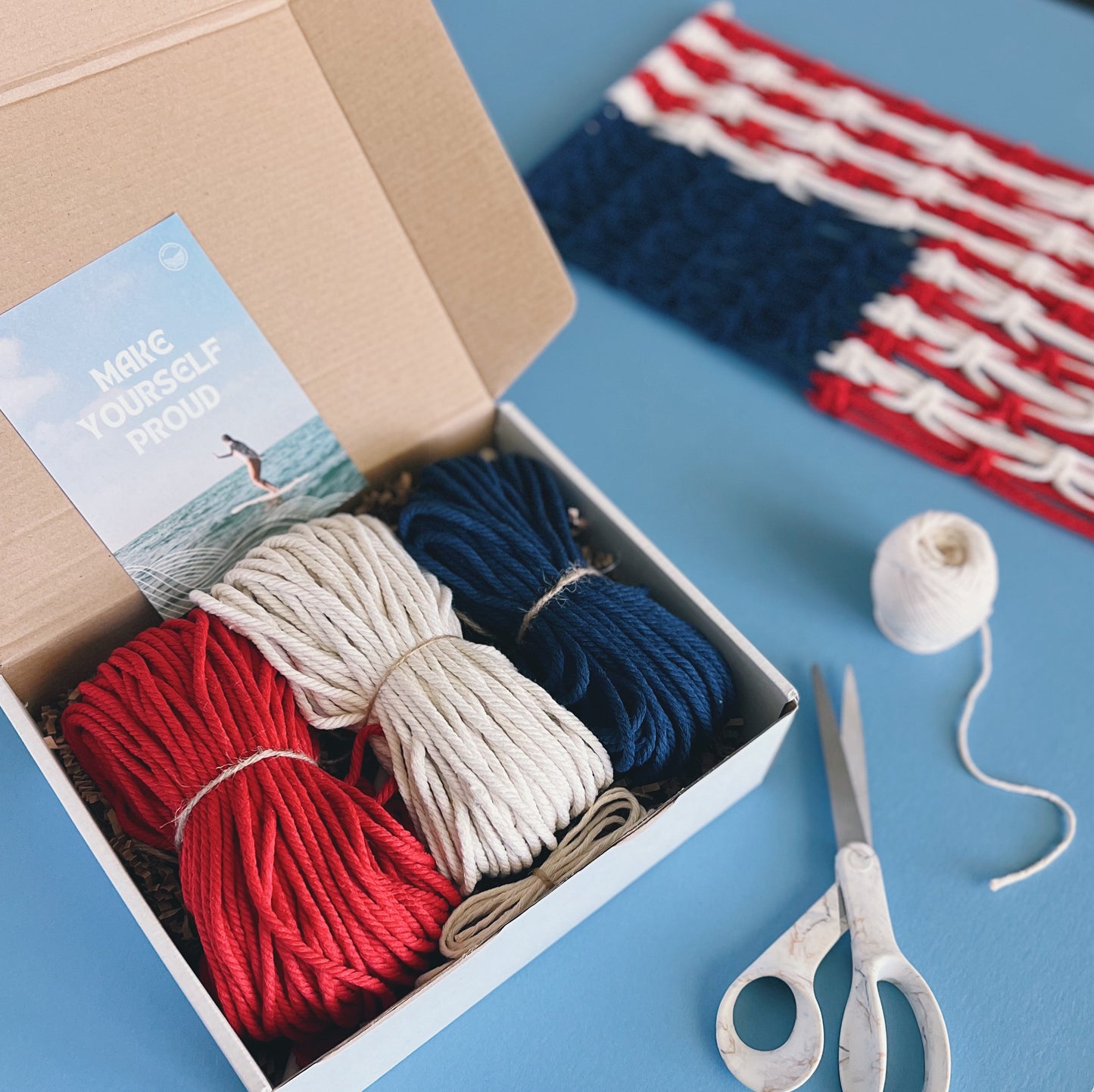 American Flag Macrame Craft Kit + Tutorial