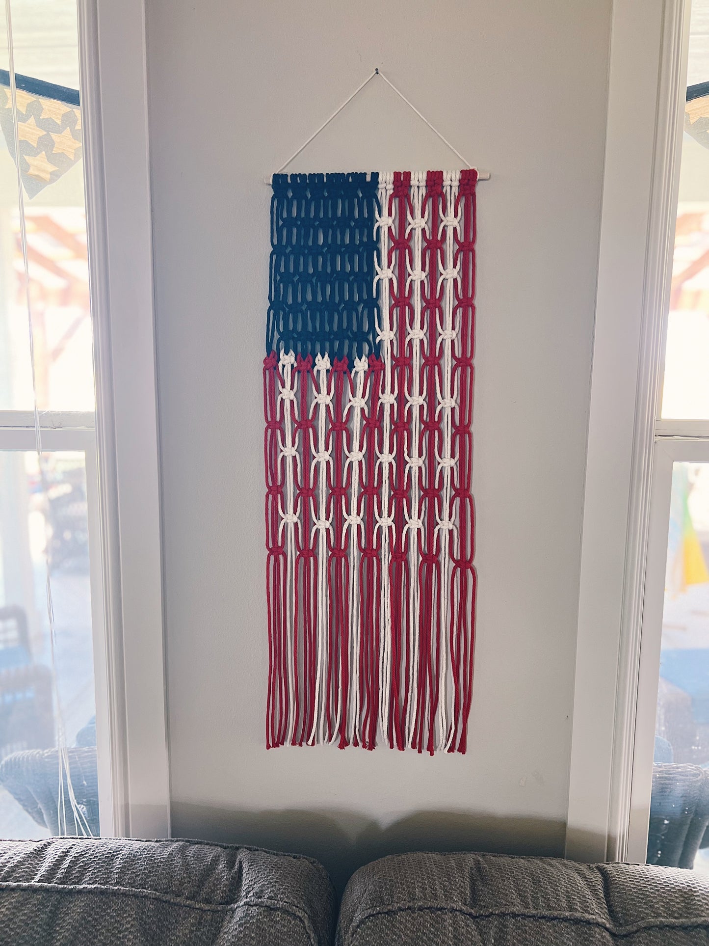 American Flag Macrame Craft Kit + Tutorial