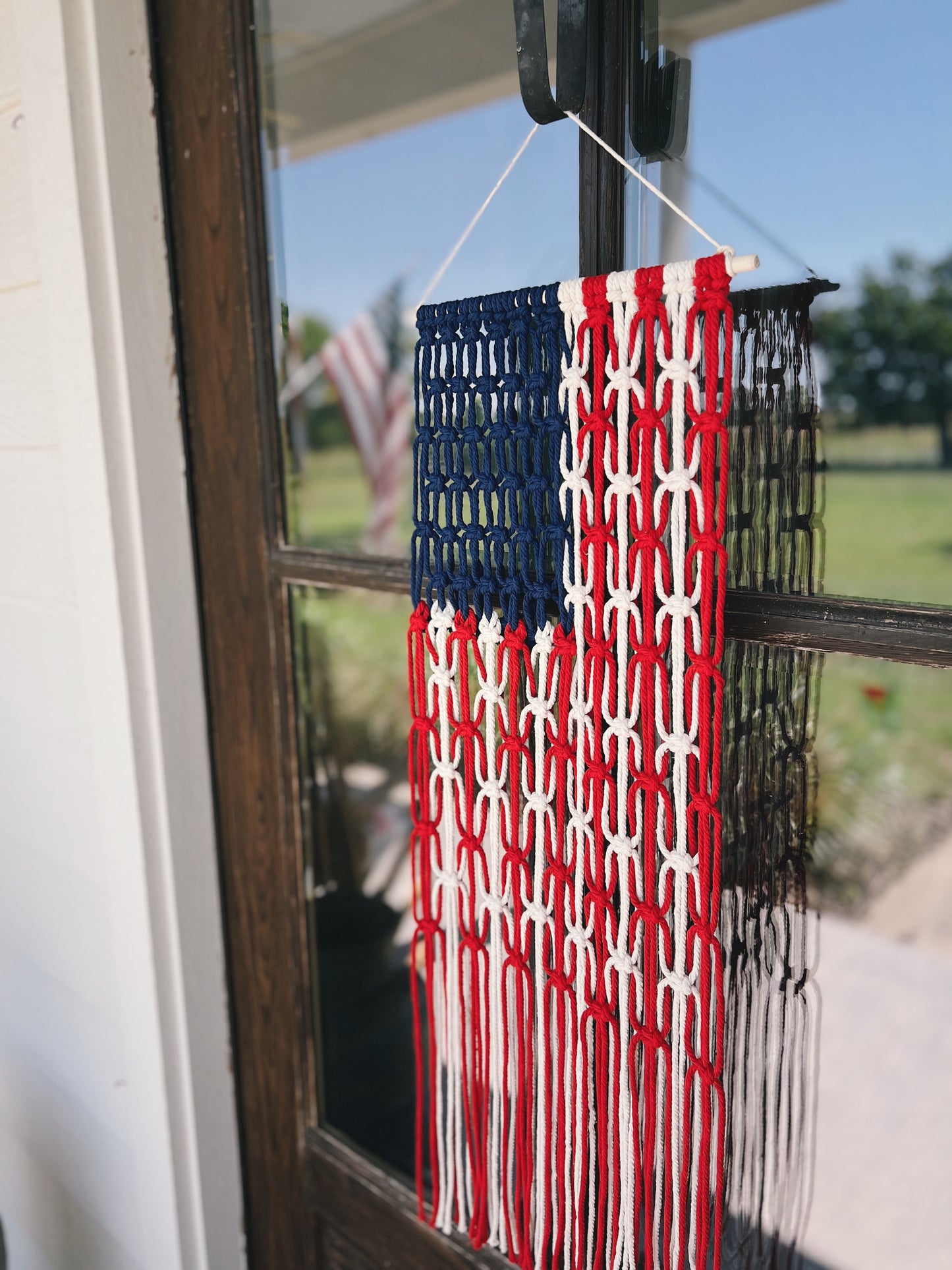 The Red, White, & Blue Bundle | American Flag Macrame Kit + 4th of July Macrame Bunting Garland Kit